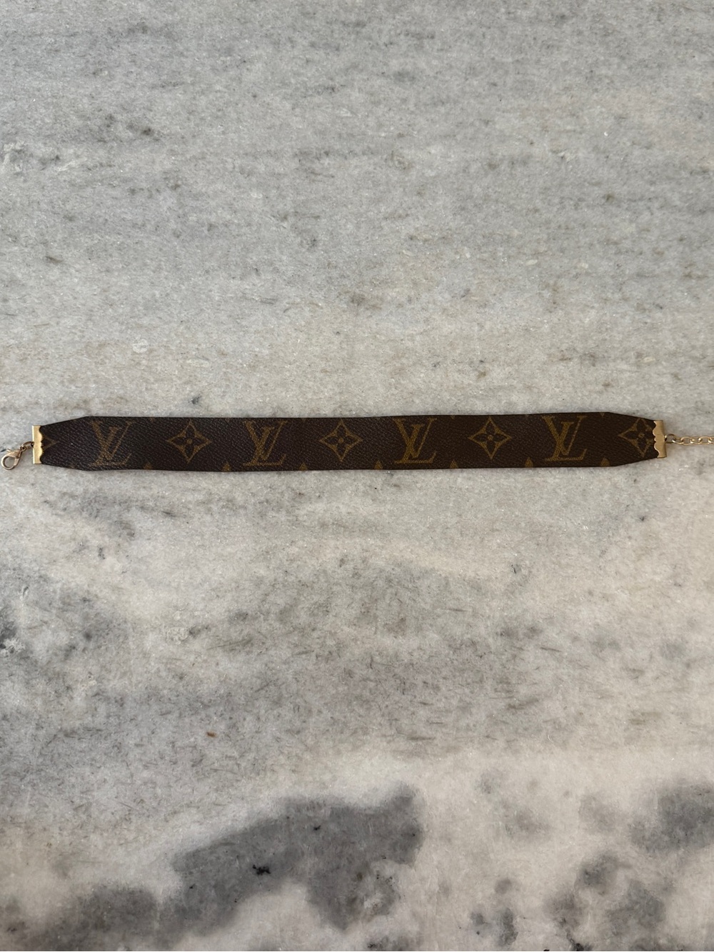 Upcycled Authentic Louis Vuitton Monogram Canvas Choker Necklace